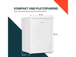 Discount homeX Kühlschrank mit Gefrierfach Klein Mini Kühl-Gefrierkombination 109 Liter Freistehend 4-Sterne Gefrieren Weiß