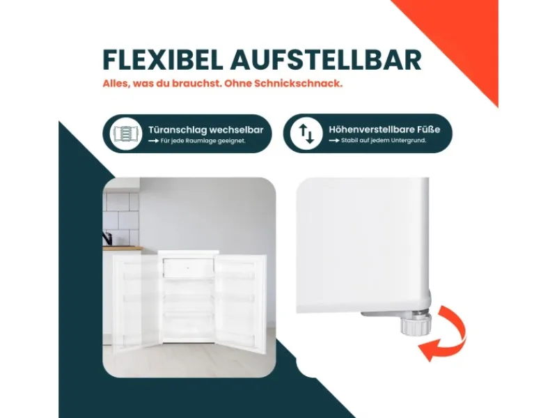 Discount homeX Kühlschrank mit Gefrierfach Klein Mini Kühl-Gefrierkombination 109 Liter Freistehend 4-Sterne Gefrieren Weiß