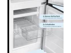 Outlet homeX Kühlschrank Mit Gefrierfach Kühl-Gefrierkombination Freistehend 173 Liter Nutzinhalt CFS1110-B Schwarz