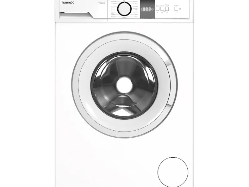 homeX Waschmaschine 7kg 1200 U/Min Inverter Motor AquaStop Schontrommel 15 Programme WF712B-W< Waschmaschinen