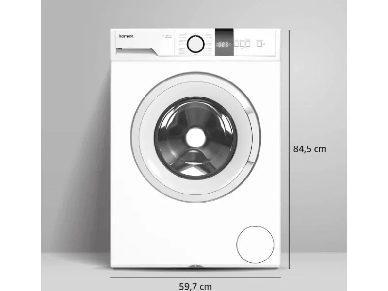 homeX Waschmaschine 7kg 1200 U/Min Inverter Motor AquaStop Schontrommel 15 Programme WF712B-W< Waschmaschinen
