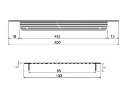 Häusler Herde<Lüftungsgitter LG-5010 W Steggitter Weiß PVD 500 x 100mm Zuluft Abluft Türgitter