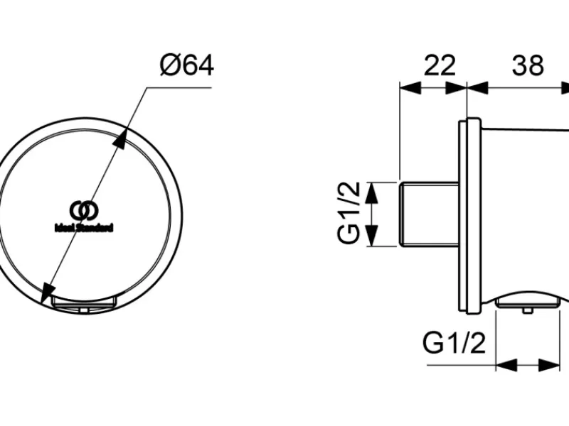 Ideal Standard Einhebelmischer<Armaturen-Bundle Unterputz Ceratherm T100 Chrom