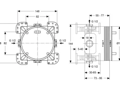 Ideal Standard Einhebelmischer<Armaturen-Bundle Unterputz Ceratherm T100 Chrom