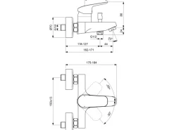 Ideal Standard Armaturenpaket Ceraflex inkl. Handbrause-Set Chrom< Einhebelmischer