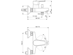 Ideal Standard Badearmatur Cerafine D Aufputz Chrom< Einhebelmischer
