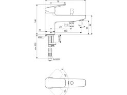 Ideal Standard Einhebelmischer<Badearmatur Ceraplan für Wannenrand Schwarz Matt