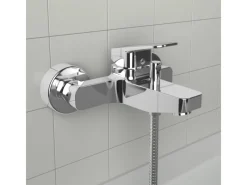 Ideal Standard Badearmatur Ceraplan Chrom Aufputz mit Handbrause-Set< Einhebelmischer