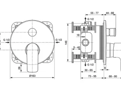 Ideal Standard Badearmatur Connect Air Unterputz Chrom< Einhebelmischer