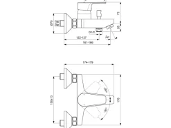 Ideal Standard Badearmatur Esla Aufputz Chrom< Einhebelmischer