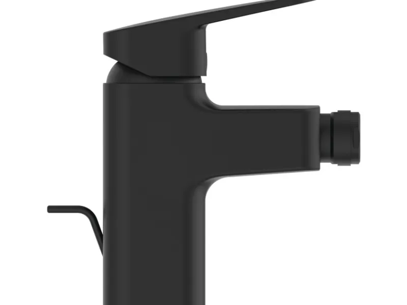 Ideal Standard Einhebelmischer<Bidetarmatur Ceraplan mit Ablaufgarnitur Schwarz Matt