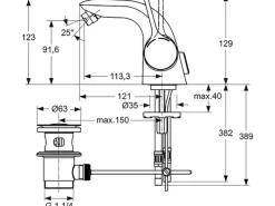 Ideal Standard Bidetarmatur Melange Chrom< Einhebelmischer