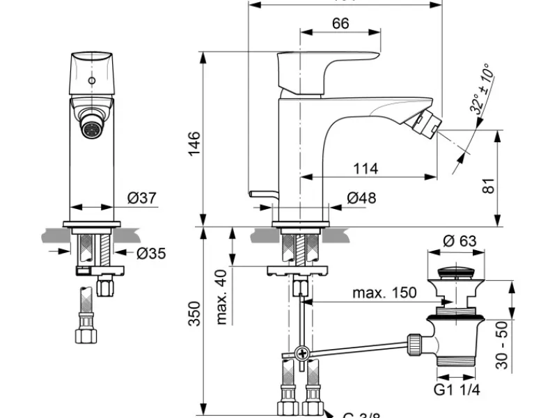Discount Ideal Standard Bidetarmatur Connect Air Chrom