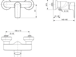 Ideal Standard Brausearmatur Connect Air Aufputz Silver Storm< Einhebelmischer