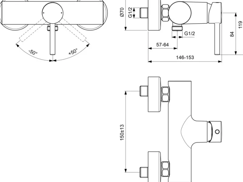 Ideal Standard Einhebelmischer<Brausearmatur Ceraline AP