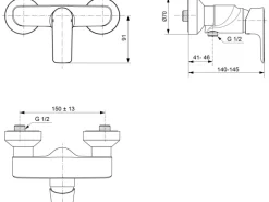 Ideal Standard Einhebelmischer<Brausearmatur Connect Air Aufputz Magnetic Grey