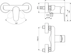 Ideal Standard Brausearmatur Cerafine O Aufputz< Einhebelmischer