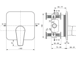 Ideal Standard Einhebelmischer<Brausearmatur Cerafine D Unterputz Chrom