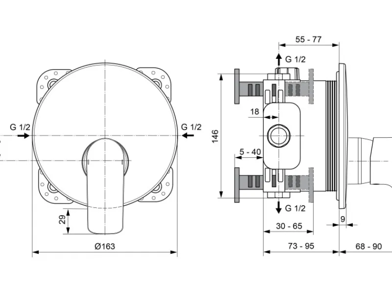 Ideal Standard Einhebelmischer<Brausearmatur Connect Air Unterputz Brushed