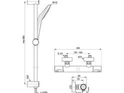 Best Ideal Standard Duschsystem Ceratherm T50 Aufputz Brausestange 900 mm Chrom