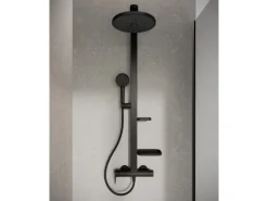 Ideal Standard Einhebelmischer<Duschsystem Einhebel-Armatur mit 2 Brausen Schwarz Matt