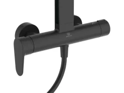 Ideal Standard Einhebelmischer<Duschsystem Einhebel-Armatur mit 2 Brausen Schwarz Matt