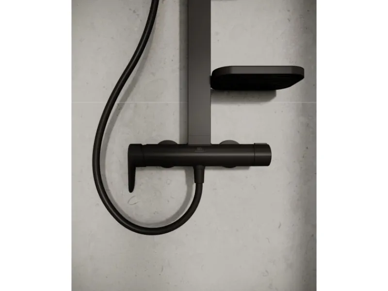 Ideal Standard Einhebelmischer<Duschsystem Einhebel-Armatur mit 2 Brausen Schwarz Matt