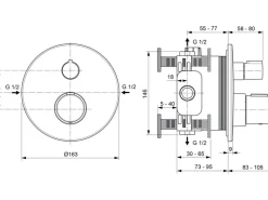 Ideal Standard Einzelthermostat Ceratherm T100 Unterputz< Einhebelmischer