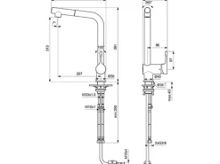 Ideal Standard Einhebelmischer<Küchenarmatur Ceralook h.Auslauf herausziehbare Handbrause Chrom