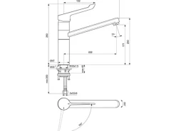 Ideal Standard Küchenarmatur Ceraflex BlueStart Klinikhebel Chrom< Einhebelmischer