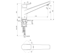 Ideal Standard Küchenarmatur Ceraplan Chrom Niederdruck< Einhebelmischer