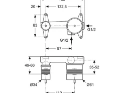 Ideal Standard Zubehör Für Küchenarmatur|Ersatzteile Küchenarmatur<Unterputz-Bausatz 1 für Einhebel-Wand-Waschtischarmatur