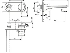 Ideal Standard Einhebelmischer<Wand-Waschtischarmatur Melange Unterputz Chrom
