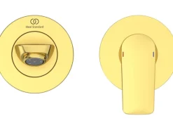 New Ideal Standard Wand-Waschtischarmatur Connect Air Ausladung 22,5 cm Brushed Gold