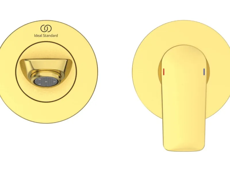 New Ideal Standard Wand-Waschtischarmatur Connect Air Ausladung 22,5 cm Brushed Gold