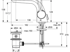 Ideal Standard Einhebelmischer<Waschtischarmatur Melange Chrom