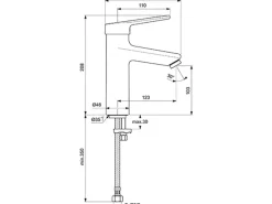 Ideal Standard Waschtischarmatur Ceraplus ohne Ablaufgarnitur Grande Chrom< Einhebelmischer