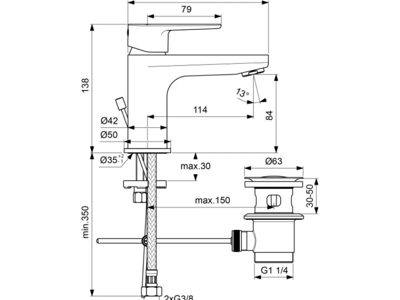 Ideal Standard Einhebelmischer<Waschtischarmatur Cerafine O H80 Chrom