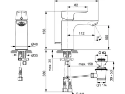 Ideal Standard Waschtischarmatur Connect Air Silver Storm< Einhebelmischer