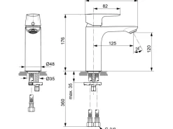 Ideal Standard Waschtischarmatur Connect Air Grande o. Ablaufg.< Einhebelmischer