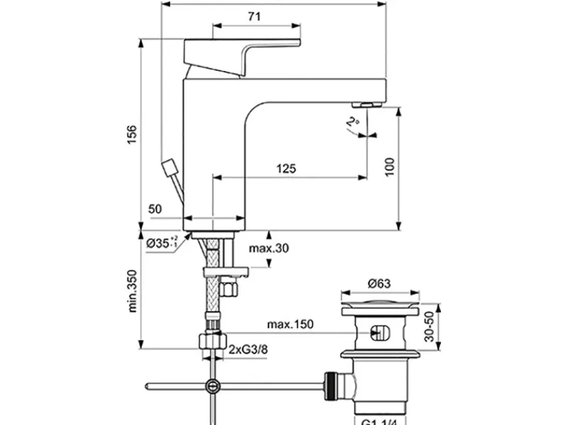 Discount Ideal Standard Waschtischarmatur Edge Chrom