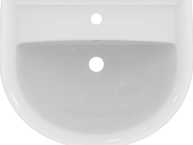 Ideal Standard Waschtisch Eurovit 60 cm 1 Hahnloch mit Überlauf Weiß< Einhebelmischer