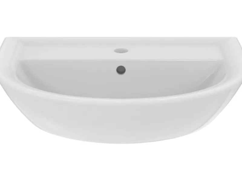 Ideal Standard Waschtisch Eurovit 60 cm 1 Hahnloch mit Überlauf Weiß< Einhebelmischer