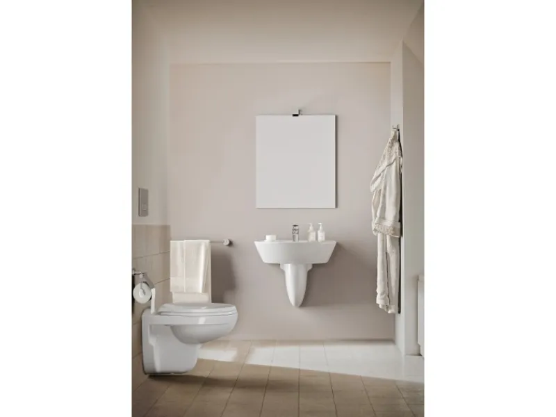 Ideal Standard Waschtisch Eurovit 60 cm 1 Hahnloch mit Überlauf Weiß< Einhebelmischer