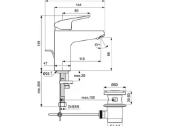 Ideal Standard Einhebelmischer<Waschtischarmatur Ceraflex Grande Chrom