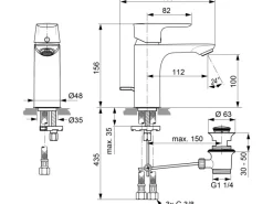 Ideal Standard Einhebelmischer<Waschtischarmatur Connect Air Niederdruck