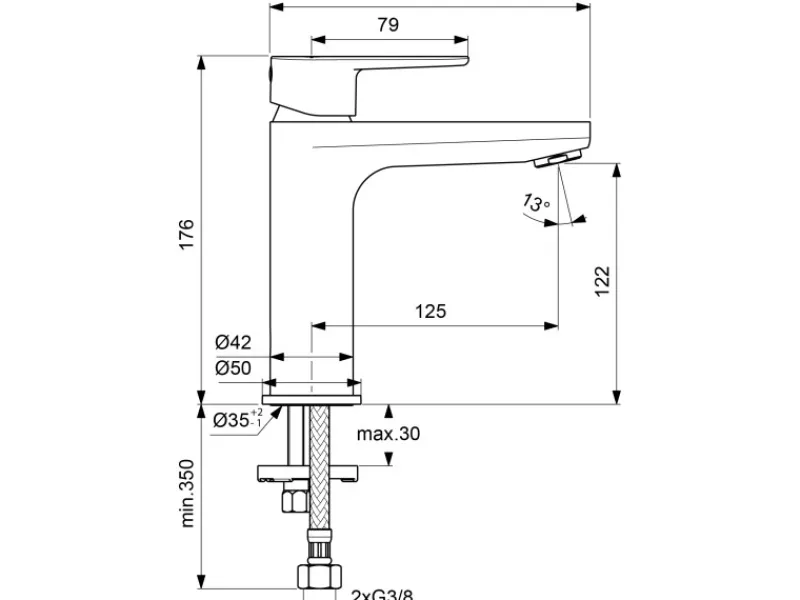 Ideal Standard Waschtischarmatur Cerafine O H120 ohne Ablaufgarnitur< Einhebelmischer