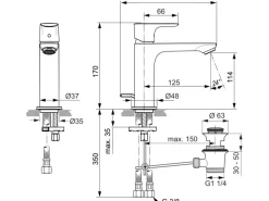 Ideal Standard Waschtischarmatur Connect Air Grande Slim< Einhebelmischer