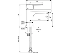 Ideal Standard Waschtischarmatur Cerafine O H80 ohne Ablaufgarnitur Chrom< Einhebelmischer