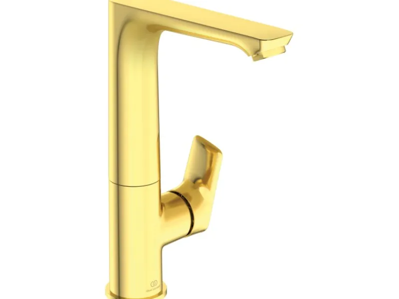 Ideal Standard WT-Armatur Connect Air mit hohem Auslauf o. Ablaufg. Brushed< Einhebelmischer